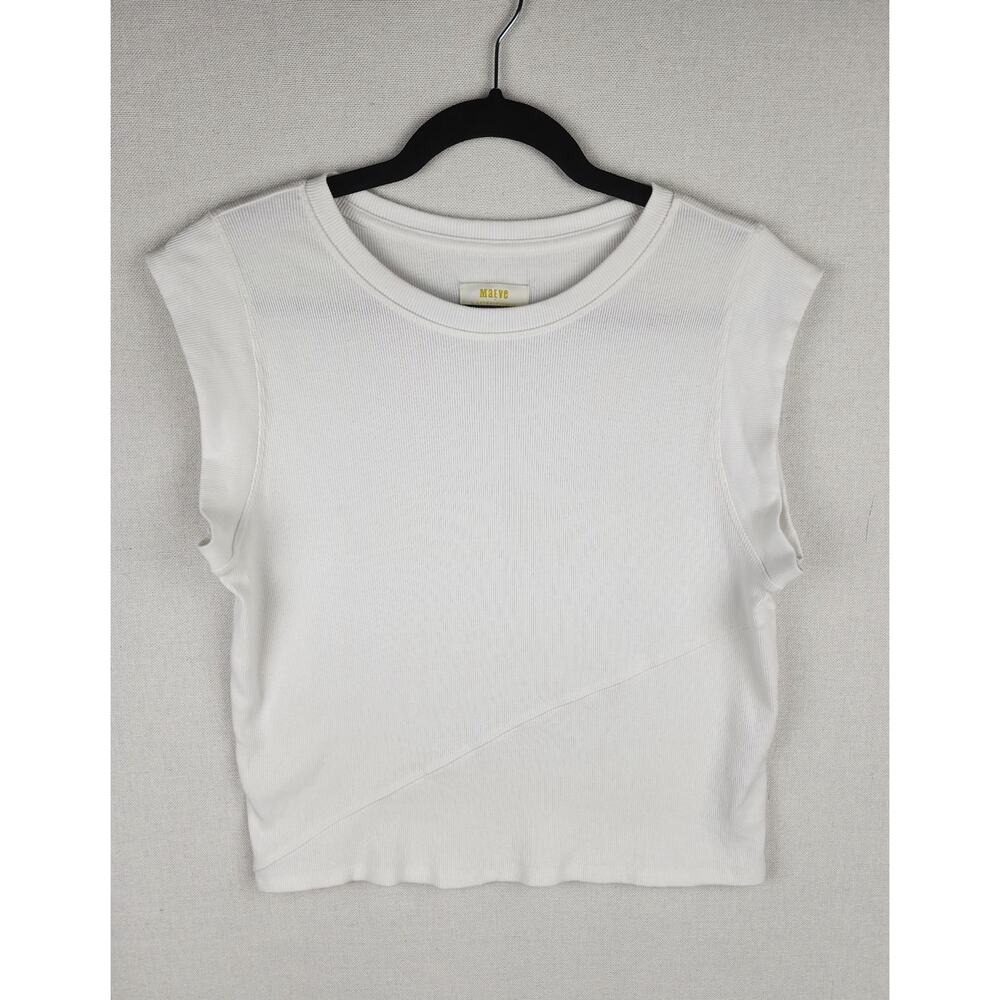 Maeve by Anthropologie Top Women L white basic cotton stretchy corpcore normcore